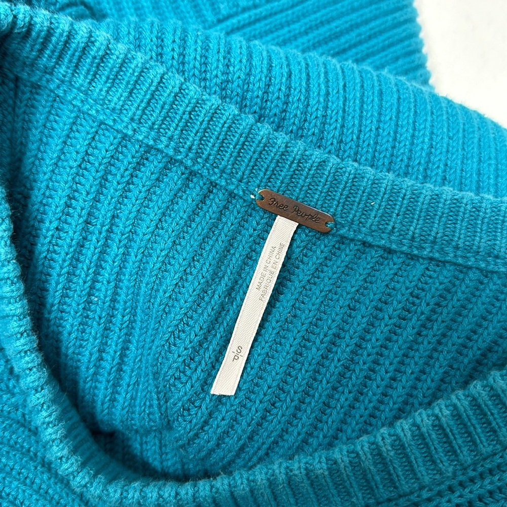 Free People Teal Crew Neck Sweater - Picture 8 of 9